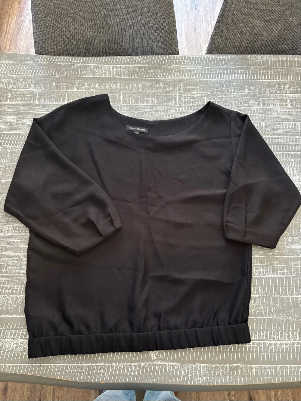 Banana Republic Black Elastic-Hem Dolman Sleeve Top